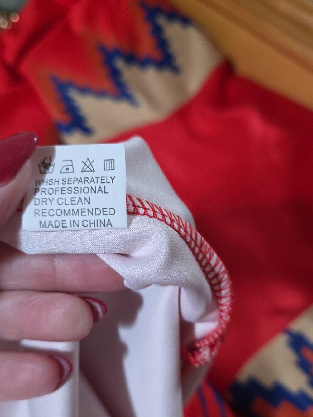 Red Patterned Midi Dress - Picture 11 of 11